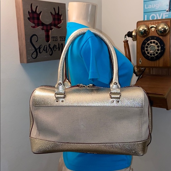 Auth kate spade Leather & Canvas Speedy Purse SALE - Picture 3 of 16